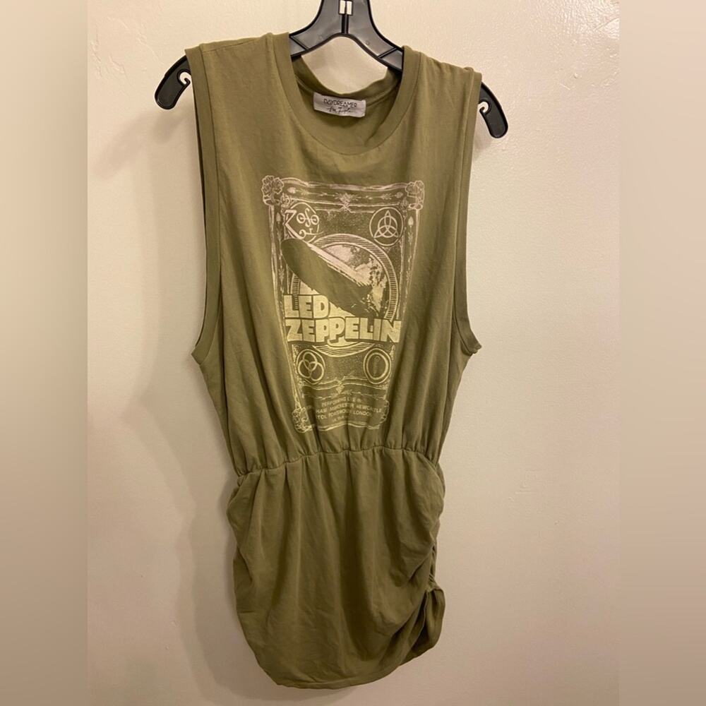Daydreamer Olive Mini Dress with Brown Corduroy Jacket - Picture 2 of 6